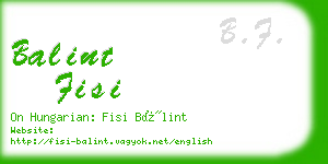 balint fisi business card